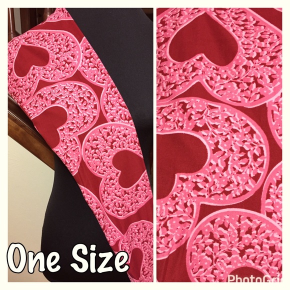 LuLaRoe One Size. Valentine Leggings BRAND NEW W/TAG Hearts - Picture 1 of 4